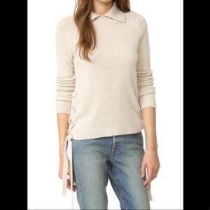 Frame denim le side tie cropped sweater sz XS